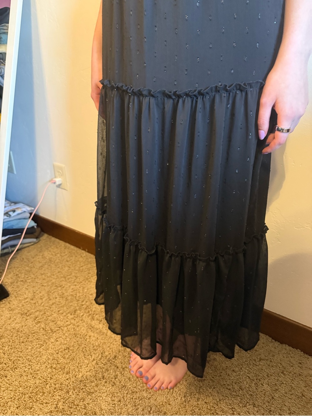 Draper James Black Sleeveless High-Neck Smocked Maxi Dress - Picture 7 of 13